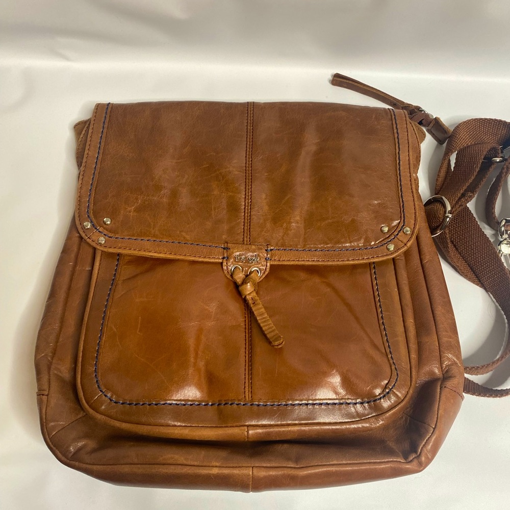 Saks Ventura brown backpack with straps